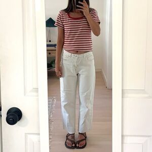 Straight leg white jeans